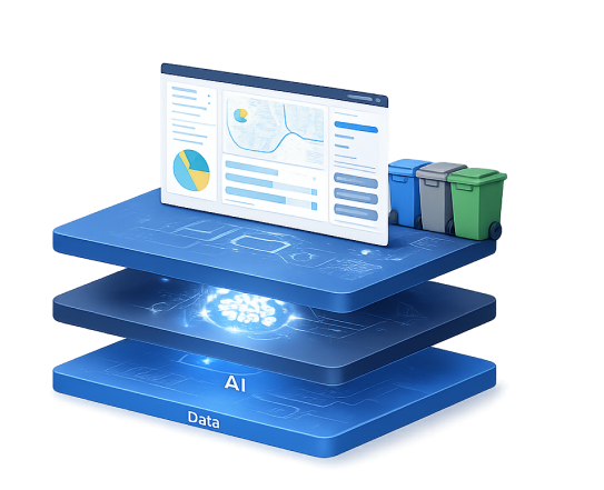 AI-powered waste management data platform with dashboards and smart bins