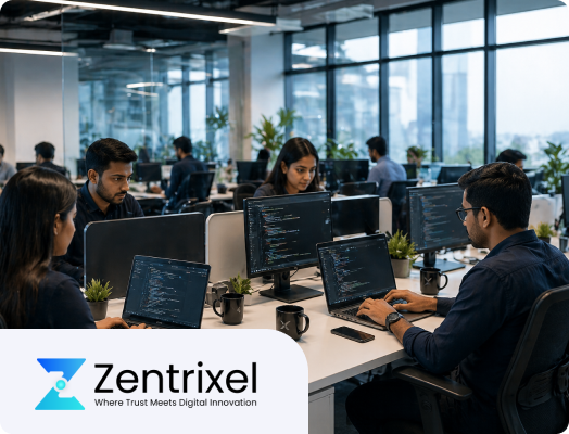 Zentrixel engineering team working on BFSI systems