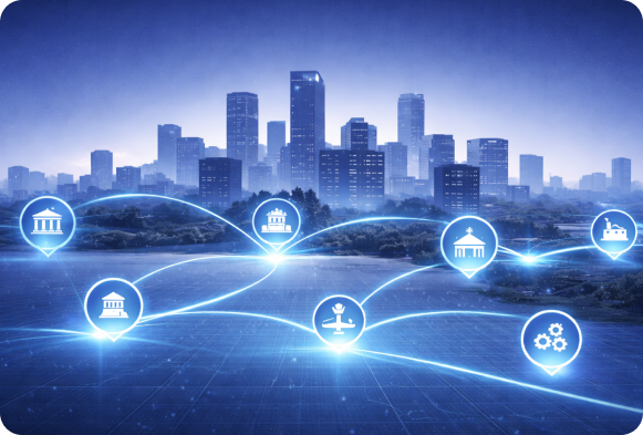 Connected smart city waste management ecosystem across infrastructure zones