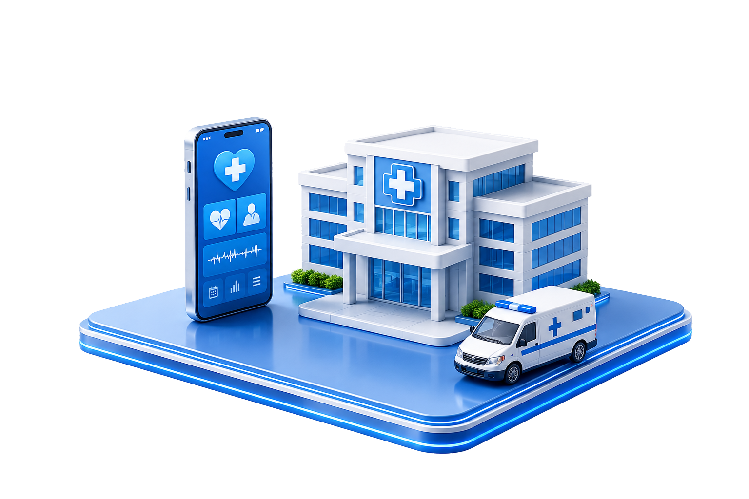 Healthcare digital transformation platform illustration