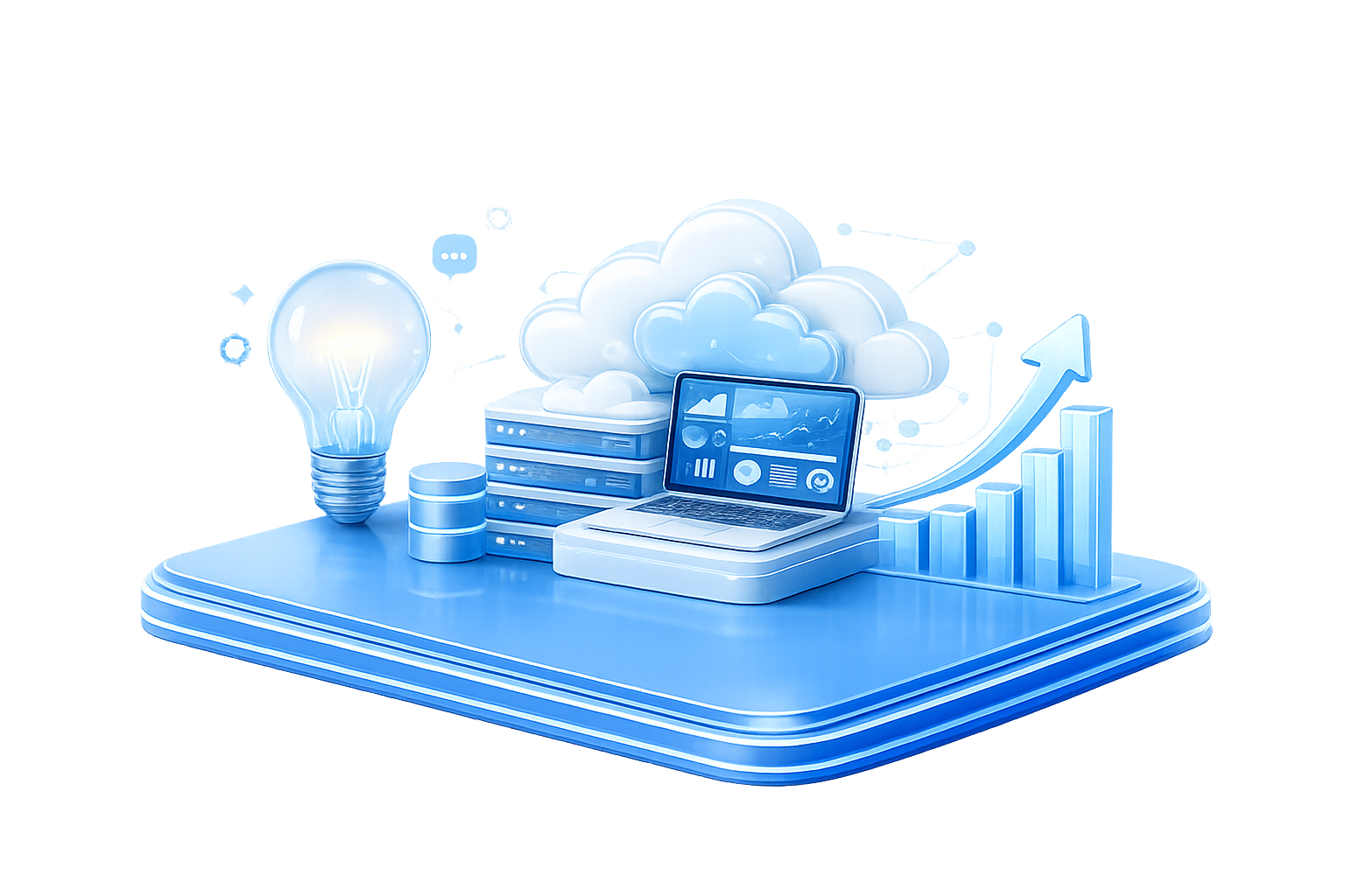 Startup product innovation platform illustration