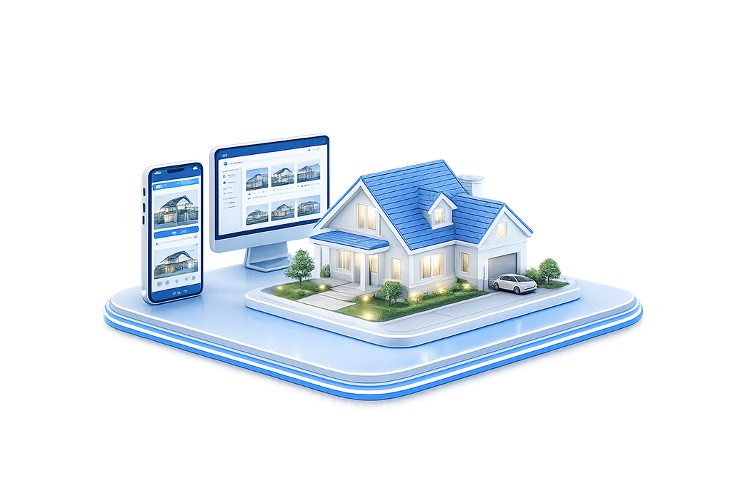 Real estate digital transformation platform illustration