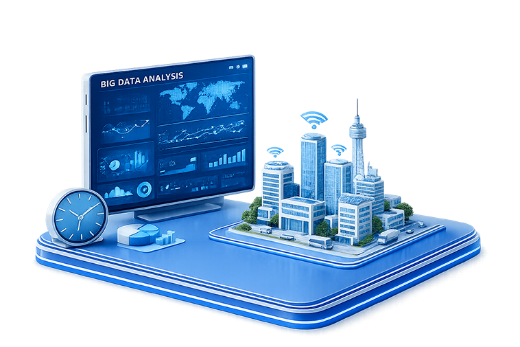 Government and smart infrastructure platform illustration