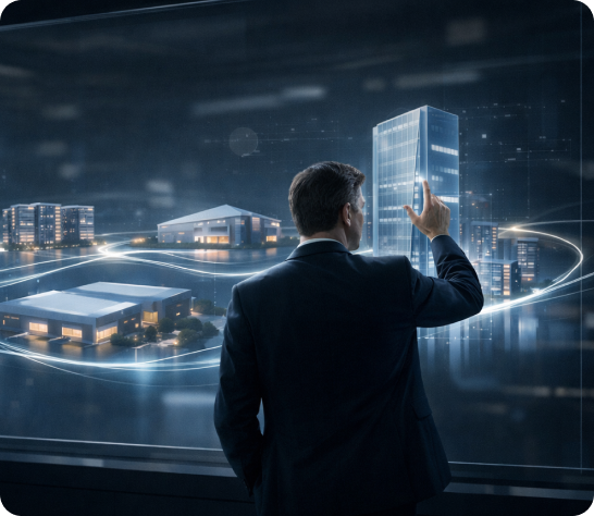 Facility operations command center with digital building analytics