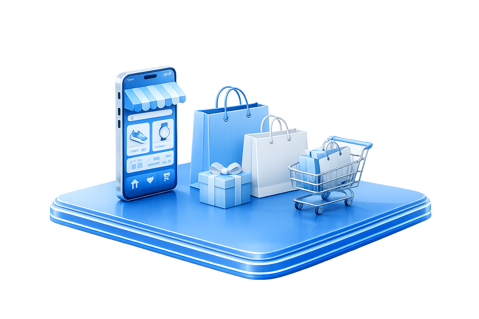 E-commerce digital transformation platform illustration